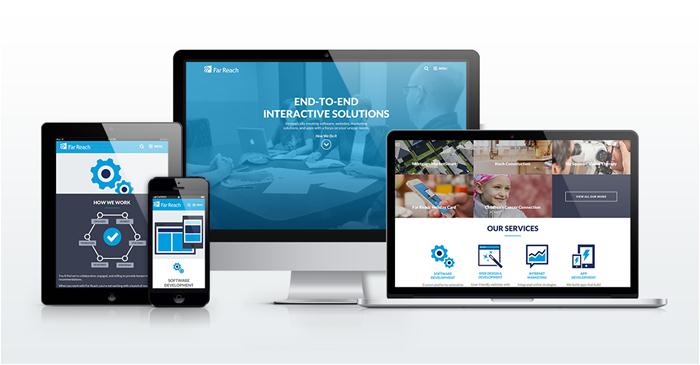 Far Reach Responsive Website The Far Reach Website on Desktop, Tablet, and Mobile Devices