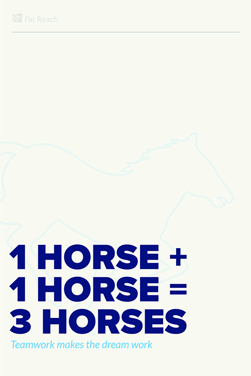 1 Horse + 1 Horse = 3 Horses Poster